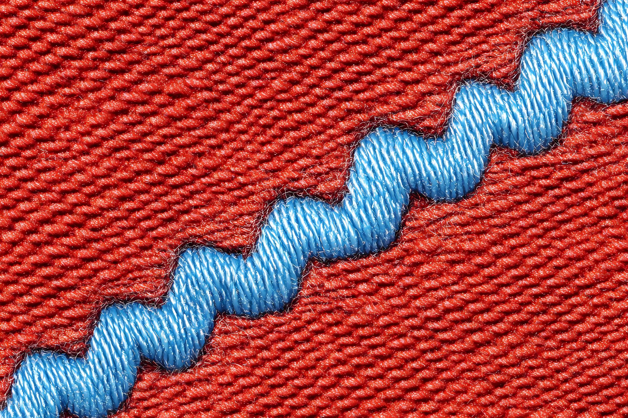Close-up of hand embroidery stitches